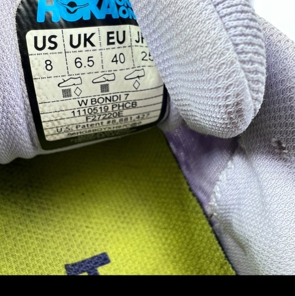 Hoka One One Bondi 7 Purple Heather Clematis Blue Women Shoes 1110519 PHCB Sz 8 - Picture 11 of 11